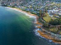 Aerial view of Blackmans Bay and the Blowhole